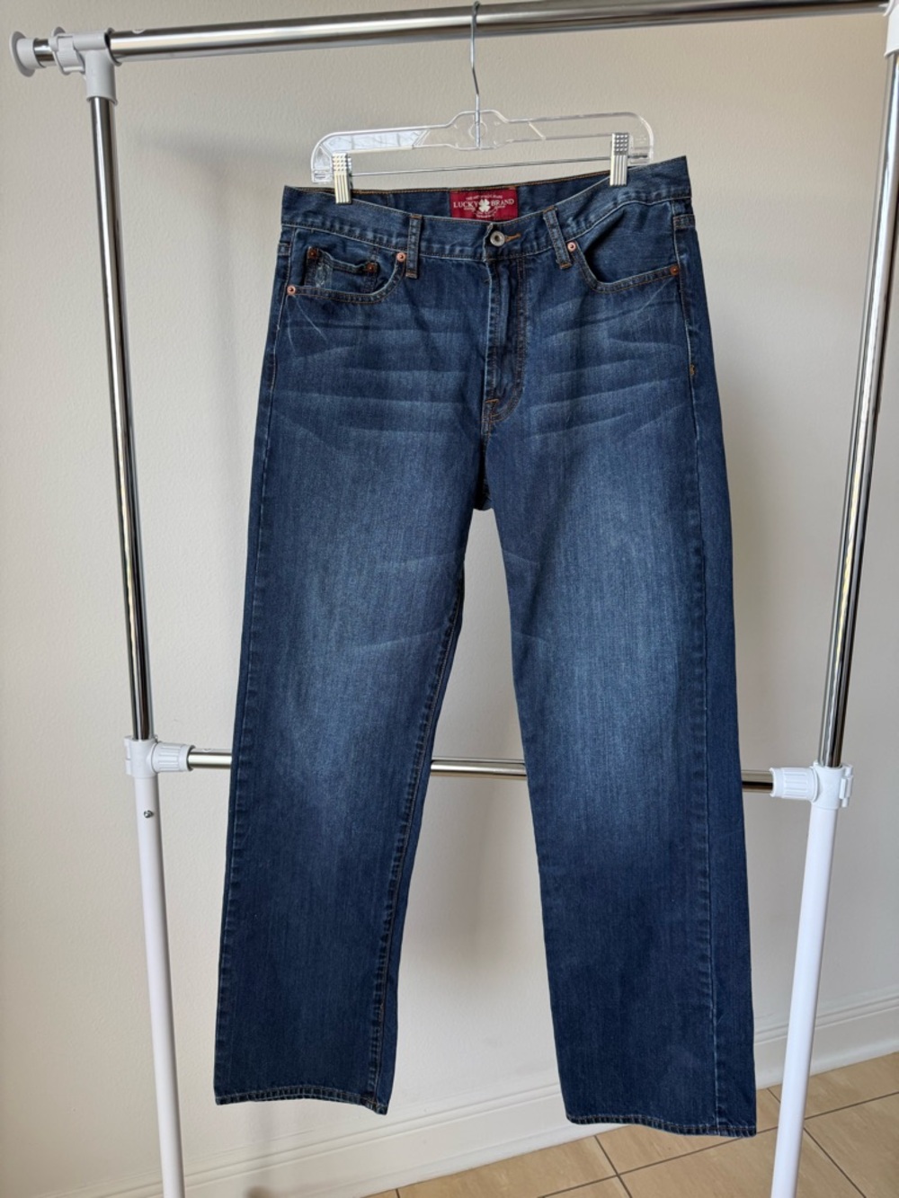 Lucky Brand Men's Dark Blue Straight Jeans